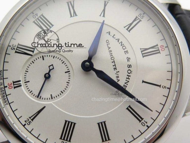 Richard Lange MK Best Edition SS White Dial Roman Markers Sec@6 On Black Leather Strap A88275
