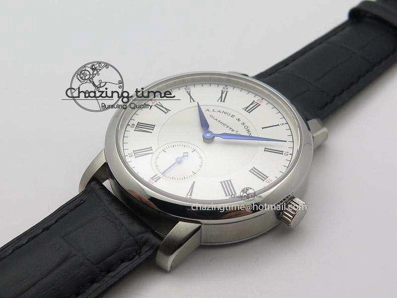 Richard Lange MK Best Edition SS White Dial Roman Markers Sec@6 On Black Leather Strap A88275