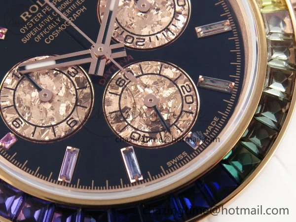 Rolex Daytona Rainbow 40mm Cer Cer Black Dial NOOB SA4130 Super Clone