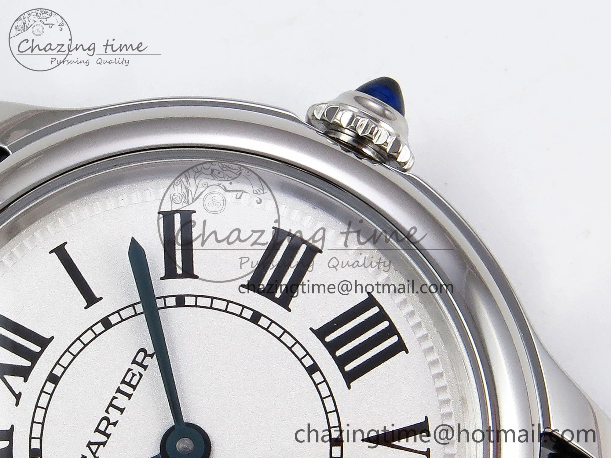 Ronde De Cartier 29mm DRF 1:1 Best Edition Sandblasted Silver-Plated White Dial on Black Leather Strap Ronda Quartz