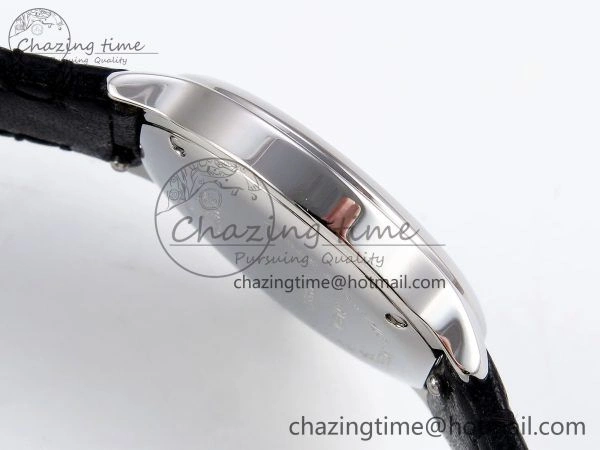 Ronde De Cartier 29mm DRF 1:1 Best Edition Sandblasted Silver-Plated White Dial on Black Leather Strap Ronda Quartz