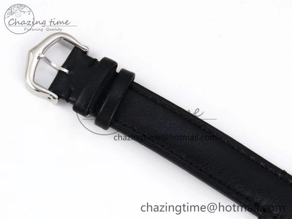 Ronde De Cartier 29mm DRF 1:1 Best Edition Sandblasted Silver-Plated White Dial on Black Leather Strap Ronda Quartz