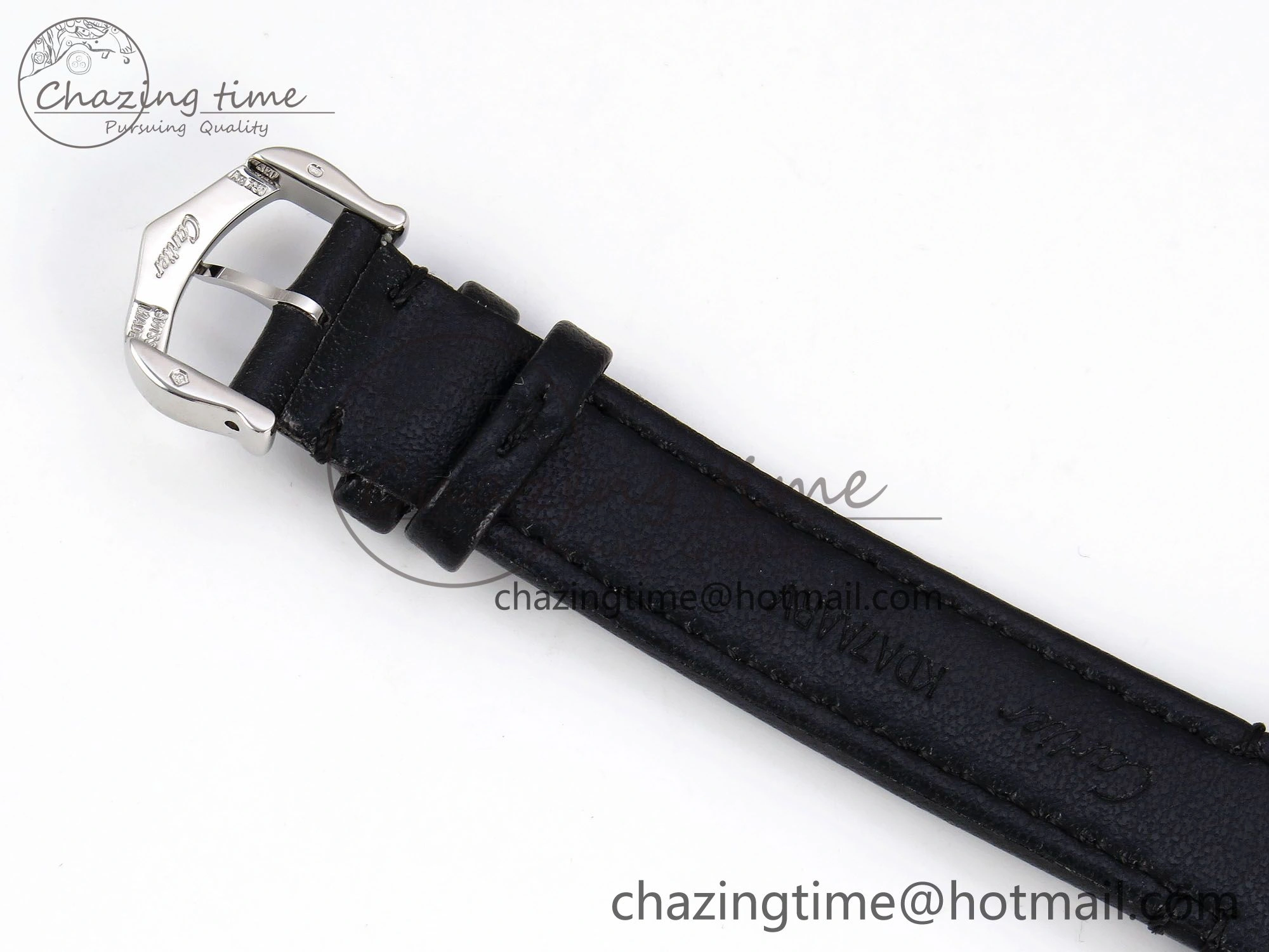 Ronde De Cartier 29mm DRF 1:1 Best Edition Sandblasted Silver-Plated White Dial on Black Leather Strap Ronda Quartz