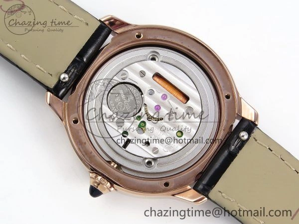 Ronde De Cartier 29mm RG DRF 1:1 Best Edition Sandblasted Silver-Plated White Dial on Black Leather Strap Ronda Quartz