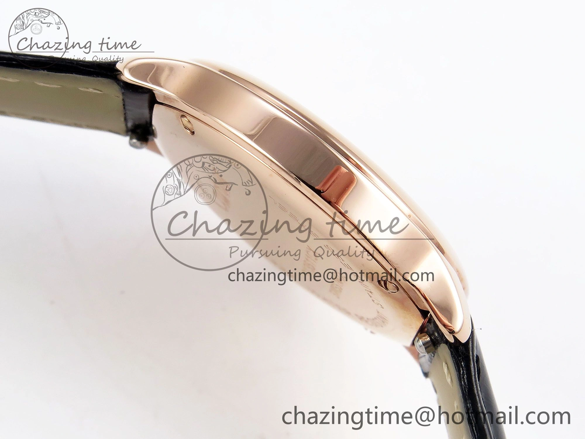 Ronde De Cartier 29mm RG DRF 1:1 Best Edition Sandblasted Silver-Plated White Dial on Black Leather Strap Ronda Quartz