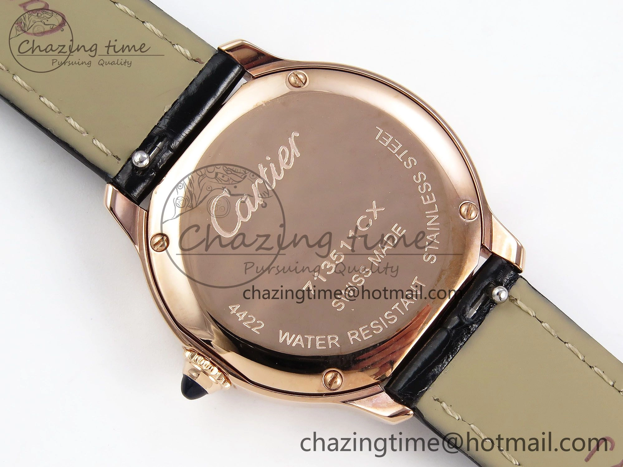 Ronde De Cartier 29mm RG DRF 1:1 Best Edition Sandblasted Silver-Plated White Dial on Black Leather Strap Ronda Quartz