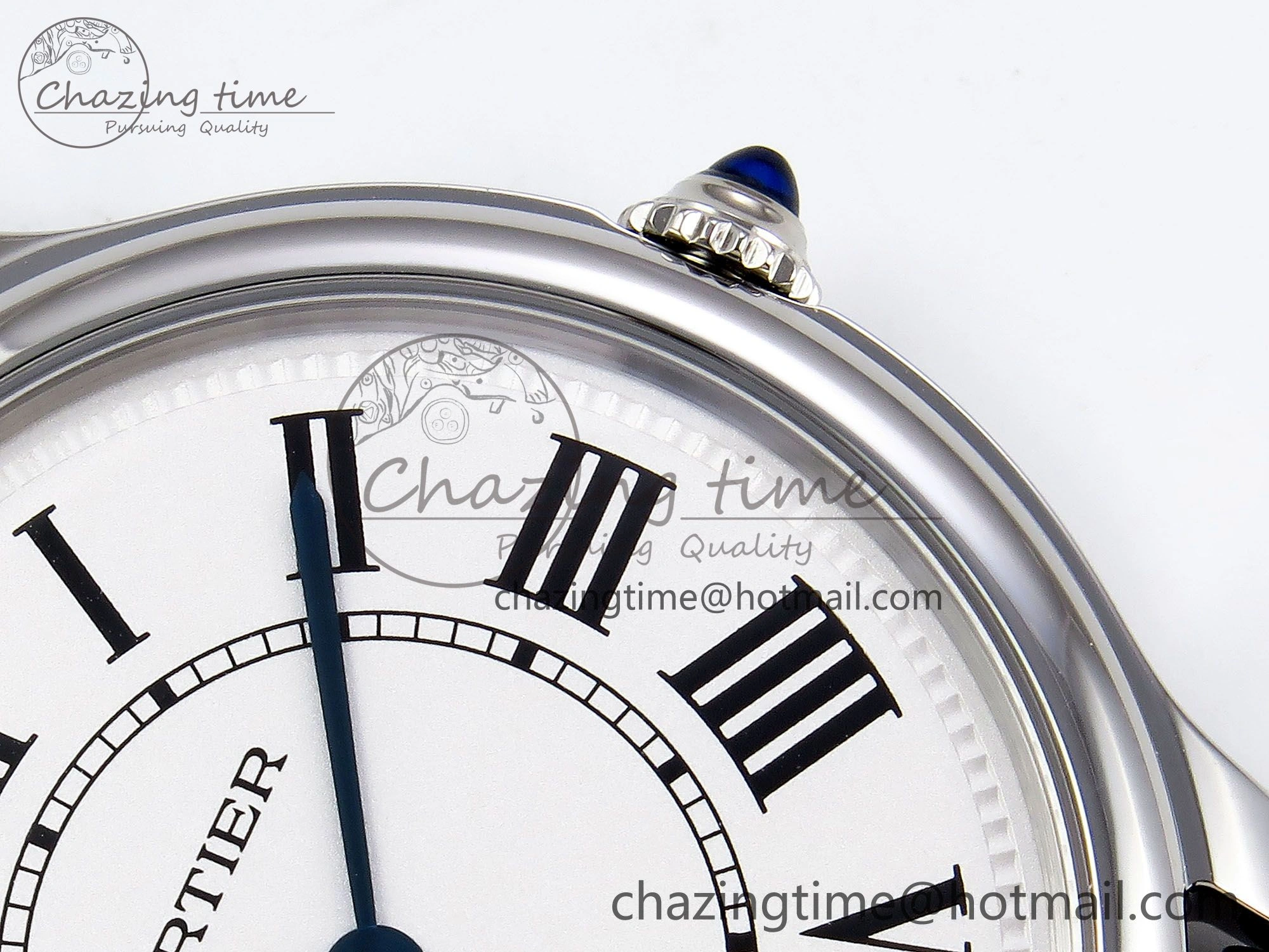 Ronde De Cartier 36mm DRF 1:1 Best Edition Sandblasted Silver-Plated White Dial on Black Leather Strap Ronda Quartz