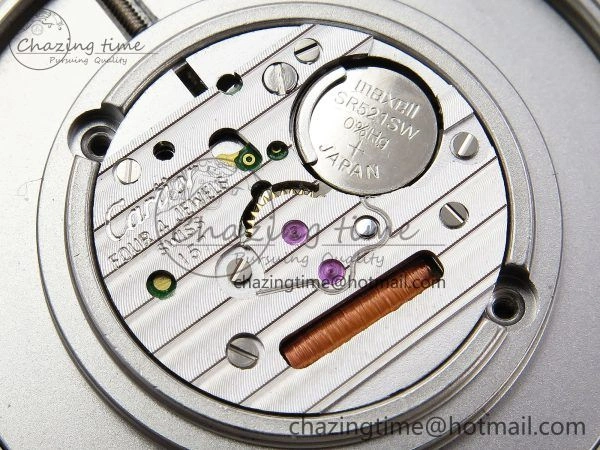 Ronde De Cartier 36mm DRF 1:1 Best Edition Sandblasted Silver-Plated White Dial on Black Leather Strap Ronda Quartz
