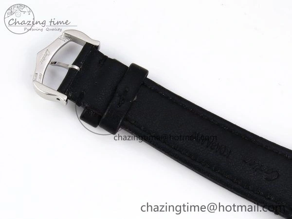 Ronde De Cartier 36mm DRF 1:1 Best Edition Sandblasted Silver-Plated White Dial on Black Leather Strap Ronda Quartz