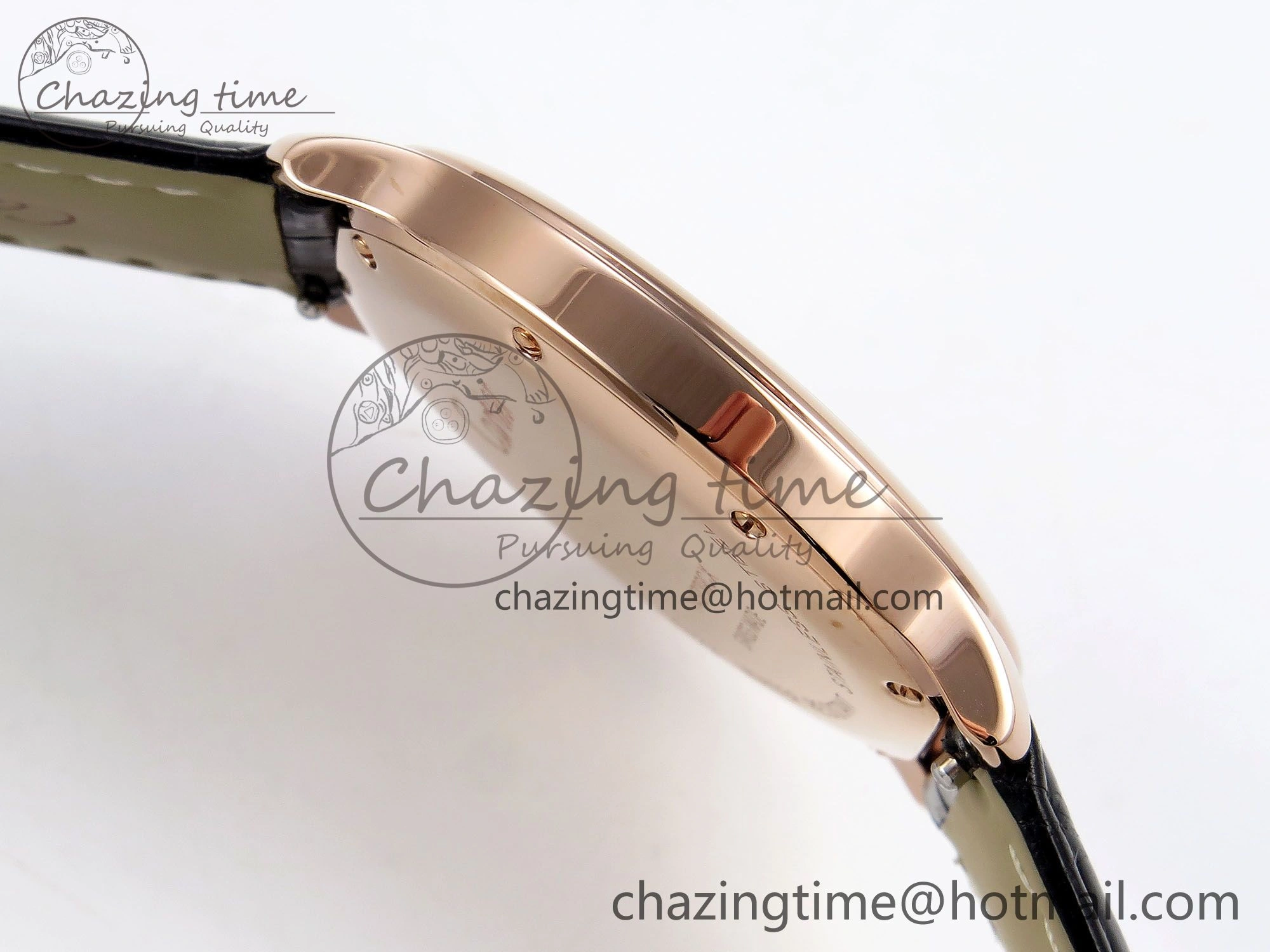 Ronde De Cartier 36mm RG DRF 1:1 Best Edition Sandblasted Silver-Plated White Dial on Black Leather Strap Ronda Quartz