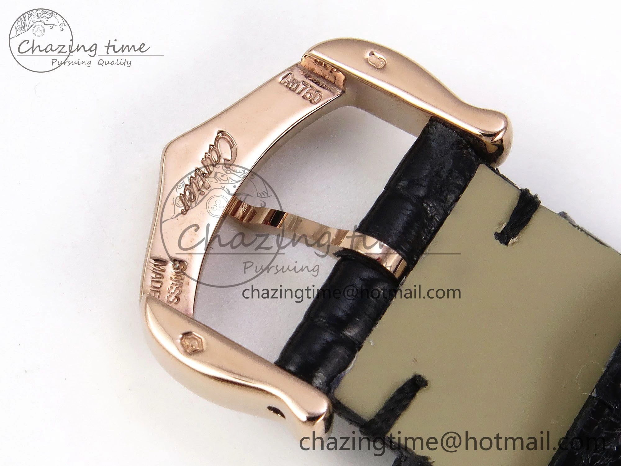 Ronde Louis Cartier 29mm RG DRF 1:1 Best Edition Sandblasted Beige Dial Diamonds Bezel on Black Leather Strap Ronda Quartz