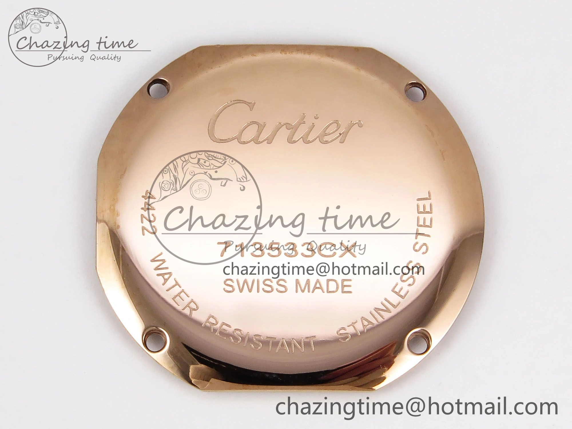 Ronde Louis Cartier 29mm RG DRF 1:1 Best Edition Sandblasted Beige Dial on Purple Leather Strap Ronda Quartz