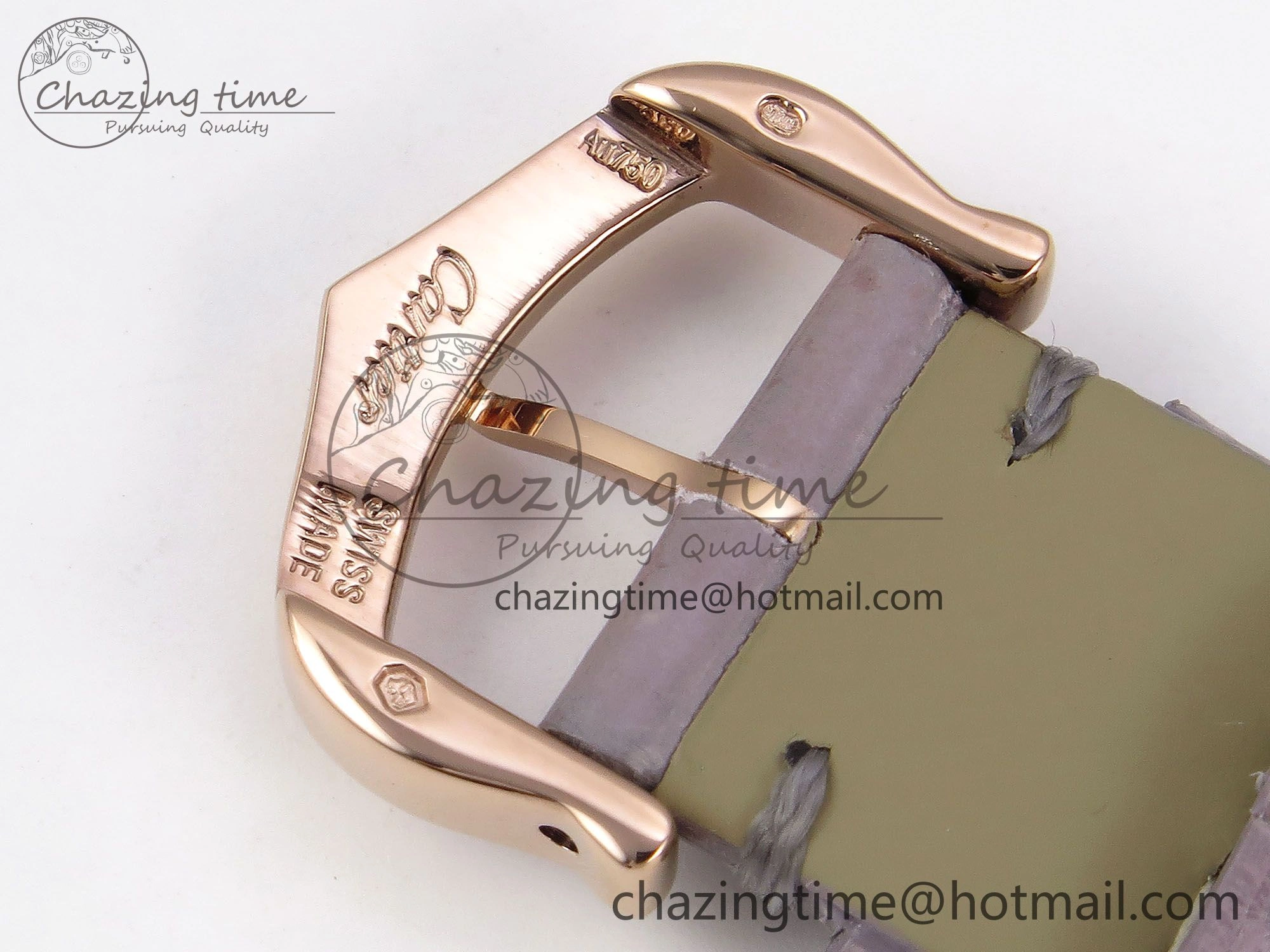 Ronde Louis Cartier 29mm RG DRF 1:1 Best Edition Sandblasted Beige Dial on Purple Leather Strap Ronda Quartz