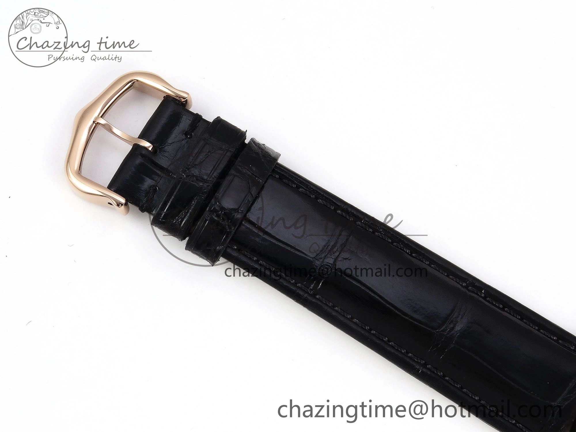 Ronde Louis Cartier 36mm RG DRF 1:1 Best Edition Sandblasted Beige Dial Diamonds Bezel on Black Leather Strap Ronda Quartz