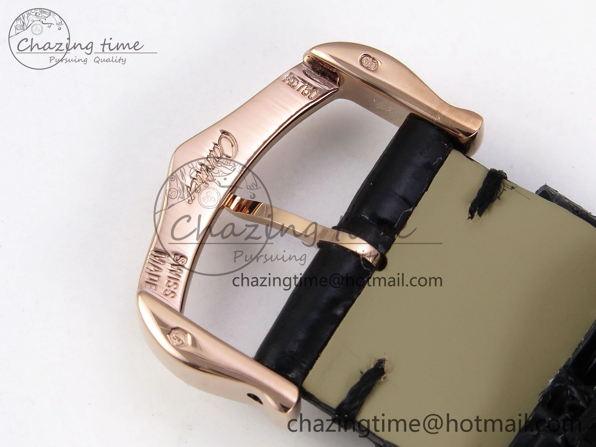 Ronde Louis Cartier 36mm RG DRF 1:1 Best Edition Sandblasted Beige Dial Diamonds Bezel on Black Leather Strap Ronda Quartz