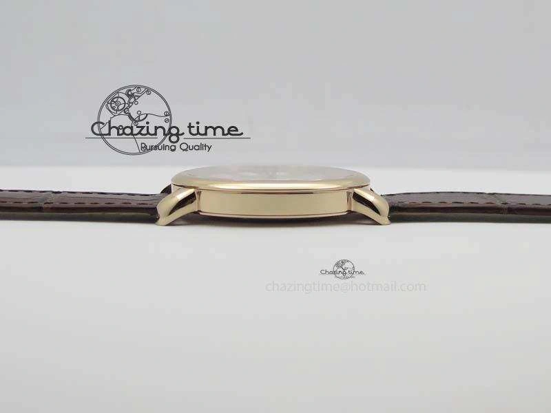 Ronde Louis Cartier RG UT Best Edition White Dial On Brown Leather Strap