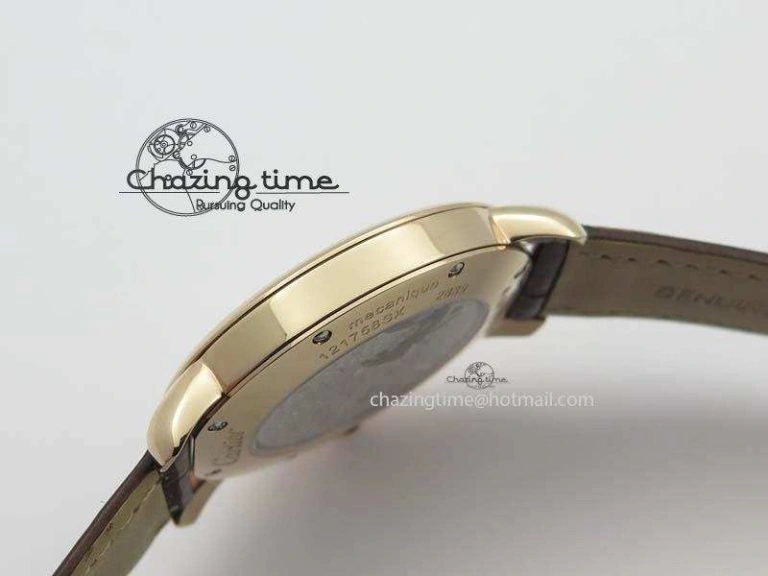 Ronde Louis Cartier RG UT Best Edition White Dial On Brown Leather Strap