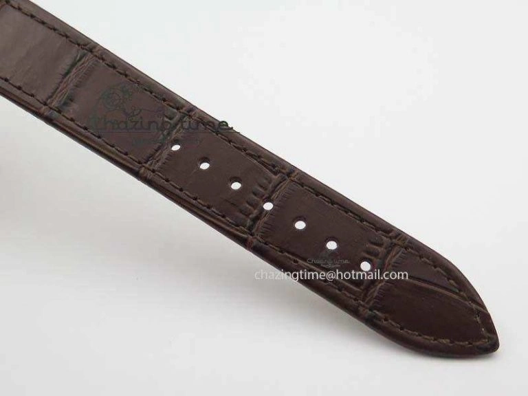 Ronde Louis Cartier RG UT Best Edition White Dial On Brown Leather Strap