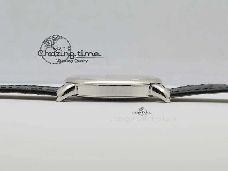 Ronde Louis Cartier SS UT Best Edition White Dial On Black Leather Strap