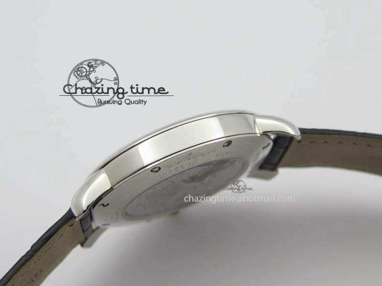 Ronde Louis Cartier SS UT Best Edition White Dial On Black Leather Strap