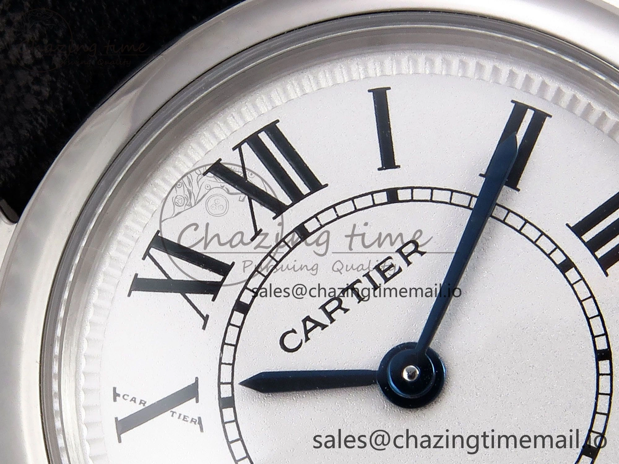 Ronde Must 29mm SS AF 1:1 Best Edition White Dial on Black Leather Strap Ronda Quartz