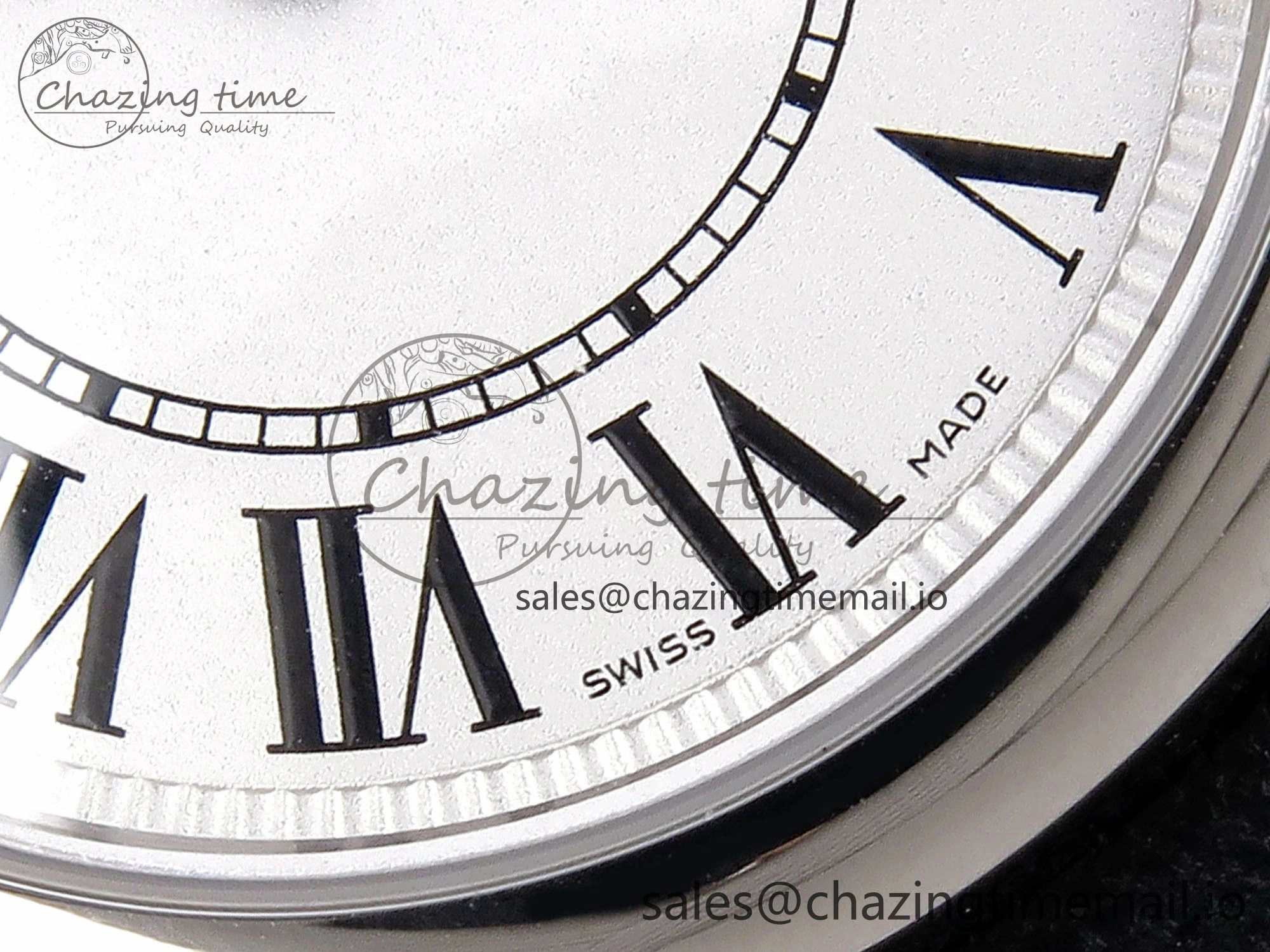Ronde Must 29mm SS AF 1:1 Best Edition White Dial on Black Leather Strap Ronda Quartz