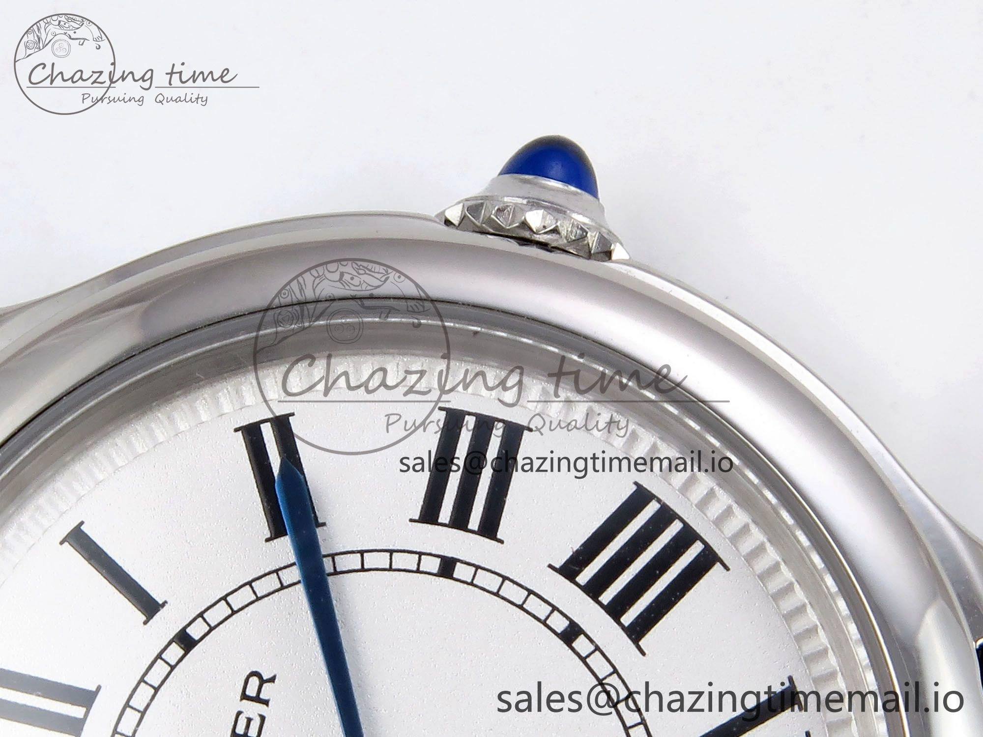 Ronde Must 29mm SS AF 1:1 Best Edition White Dial on Black Leather Strap Ronda Quartz