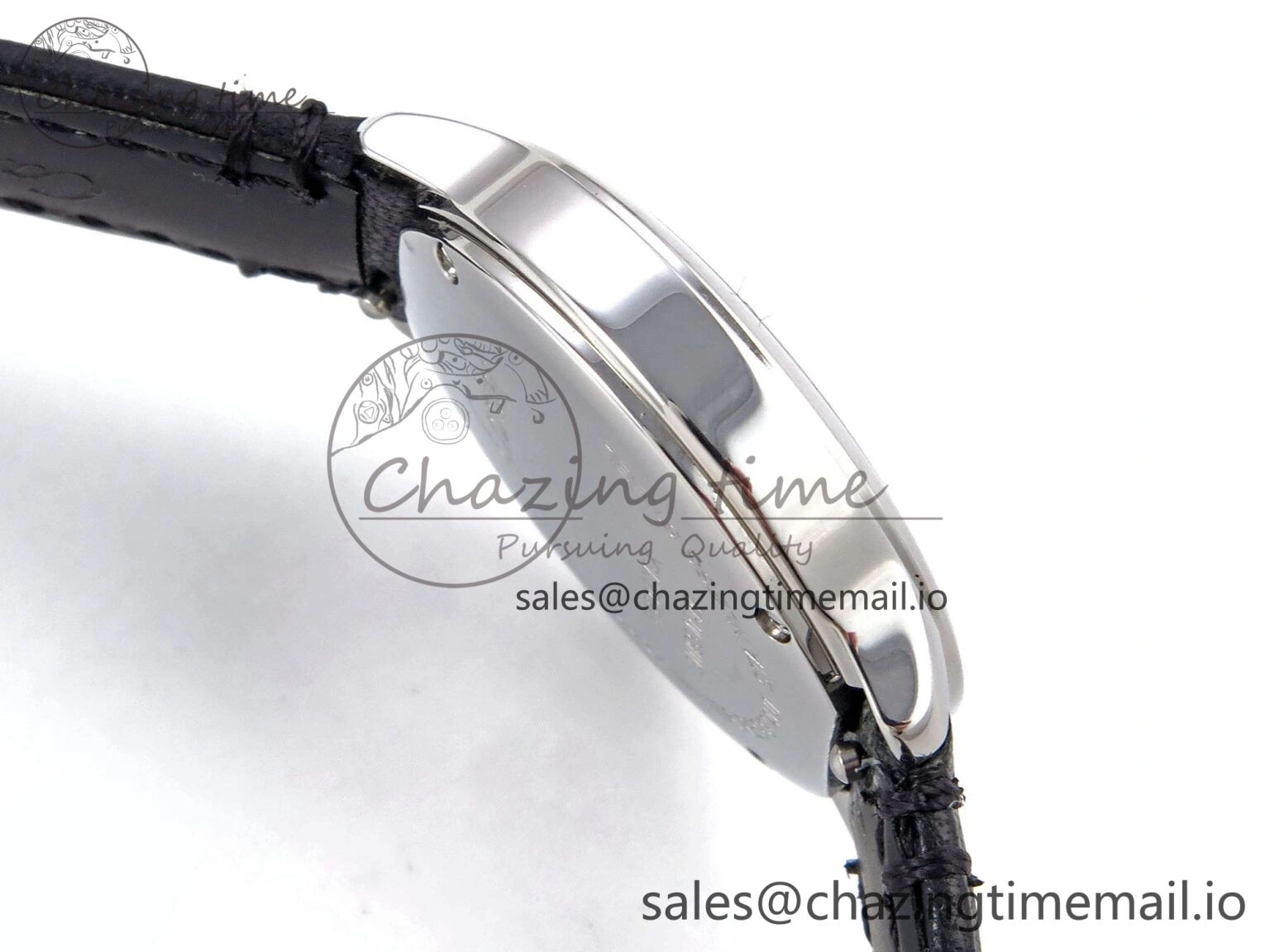 Ronde Must 29mm SS AF 1:1 Best Edition White Dial on Black Leather Strap Ronda Quartz