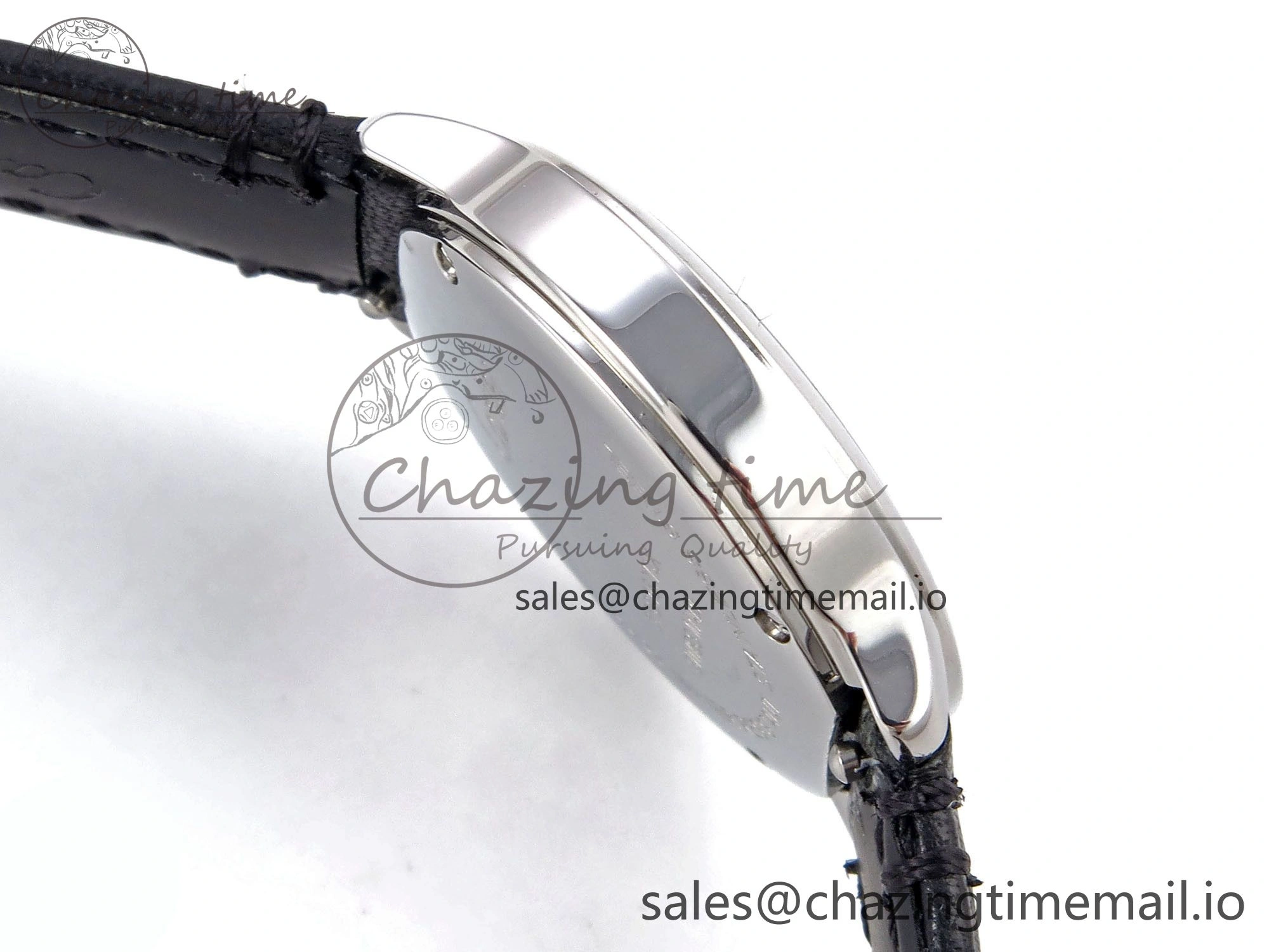 Ronde Must 29mm SS AF 1:1 Best Edition White Dial on Black Leather Strap Ronda Quartz