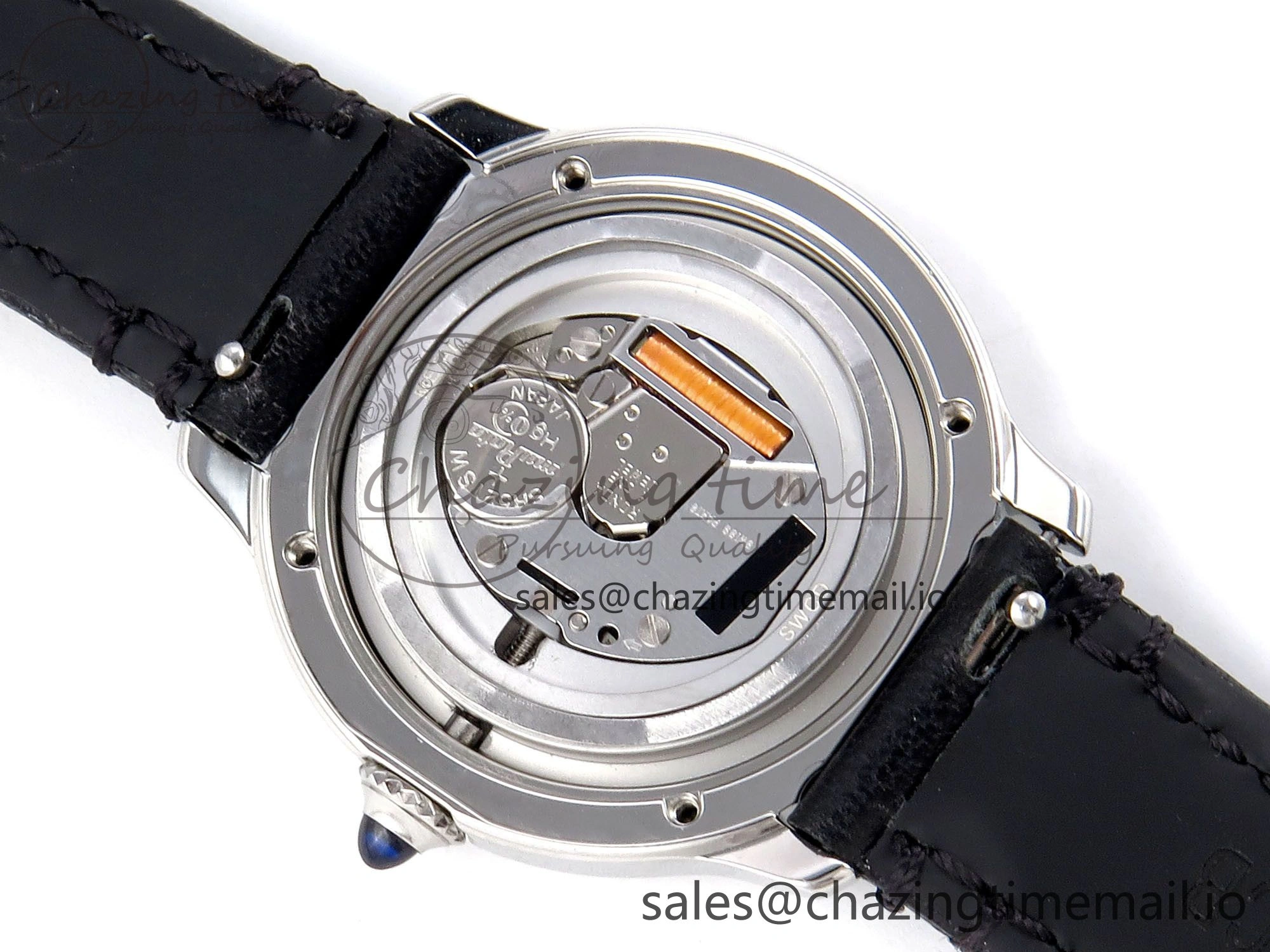 Ronde Must 29mm SS AF 1:1 Best Edition White Dial on Black Leather Strap Ronda Quartz
