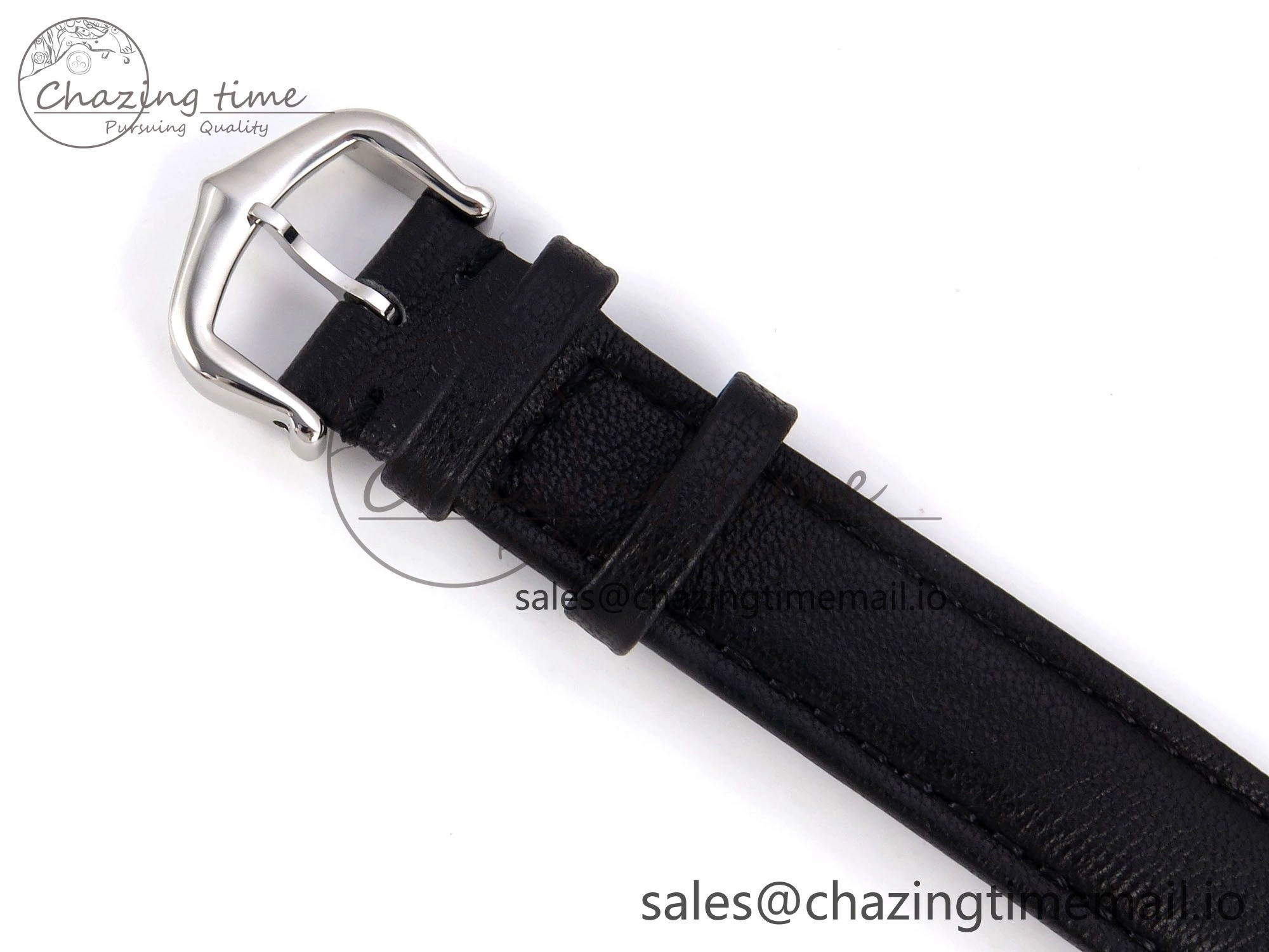 Ronde Must 29mm SS AF 1:1 Best Edition White Dial on Black Leather Strap Ronda Quartz