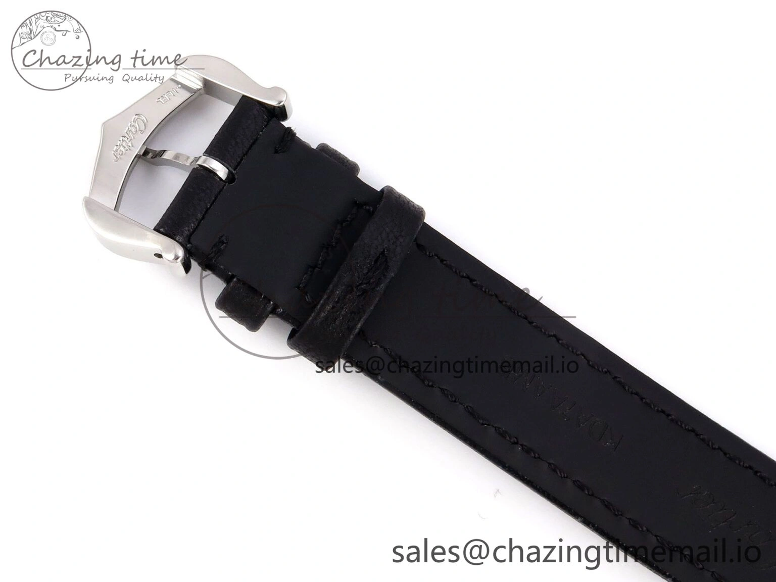 Ronde Must 29mm SS AF 1:1 Best Edition White Dial on Black Leather Strap Ronda Quartz