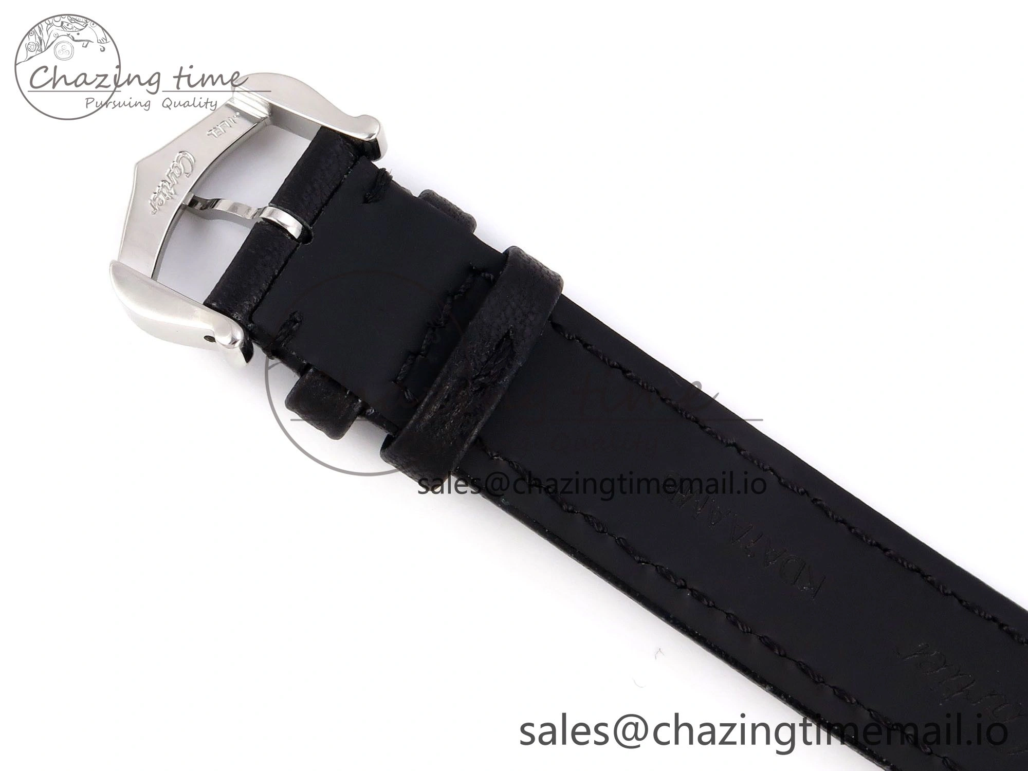 Ronde Must 29mm SS AF 1:1 Best Edition White Dial on Black Leather Strap Ronda Quartz