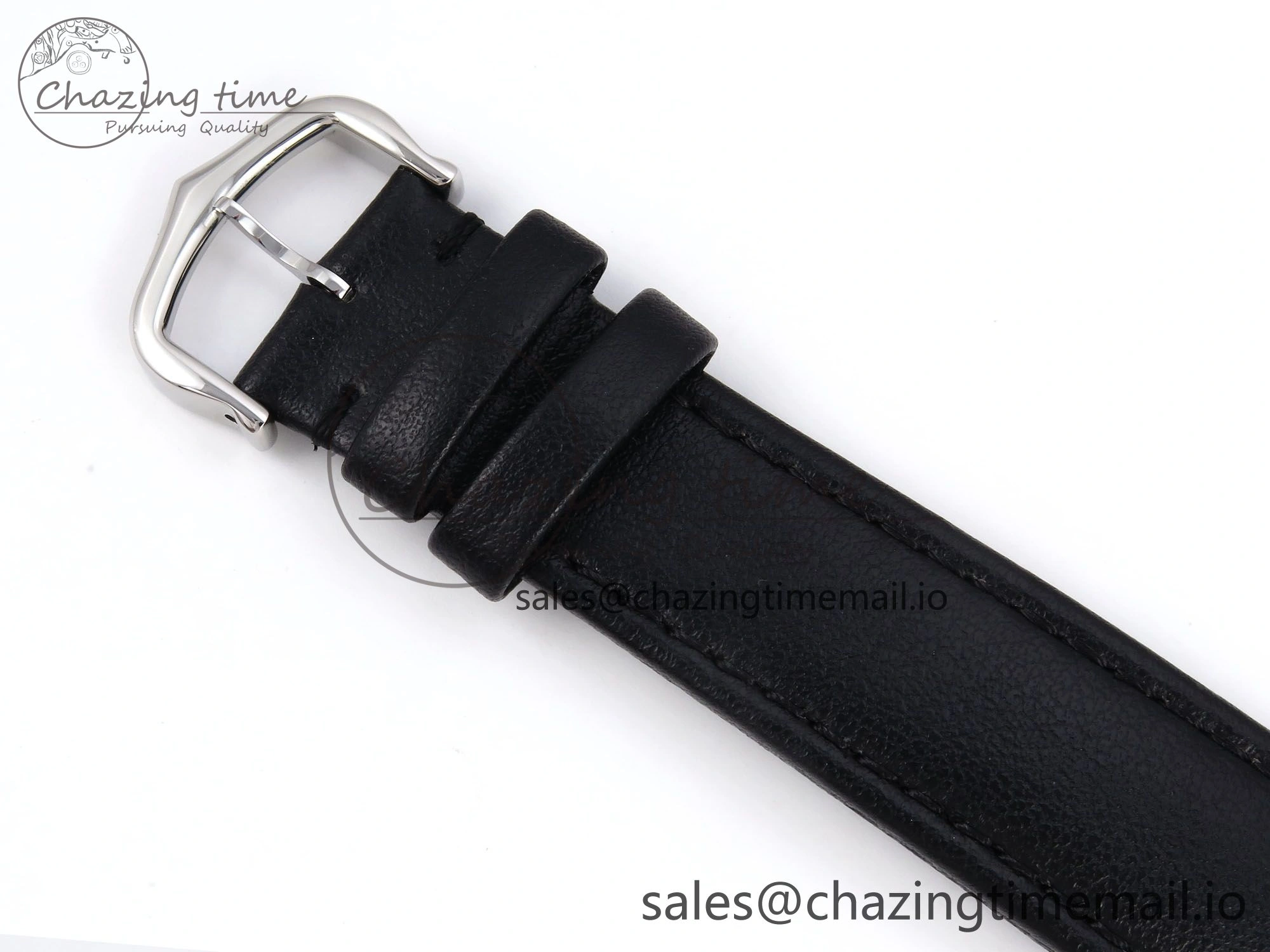 Ronde Must De Cartier 36mm DRF 1:1 Best Edition Sandblasted Silver-Plated White Dial on Black Leather Strap Ronda Quartz