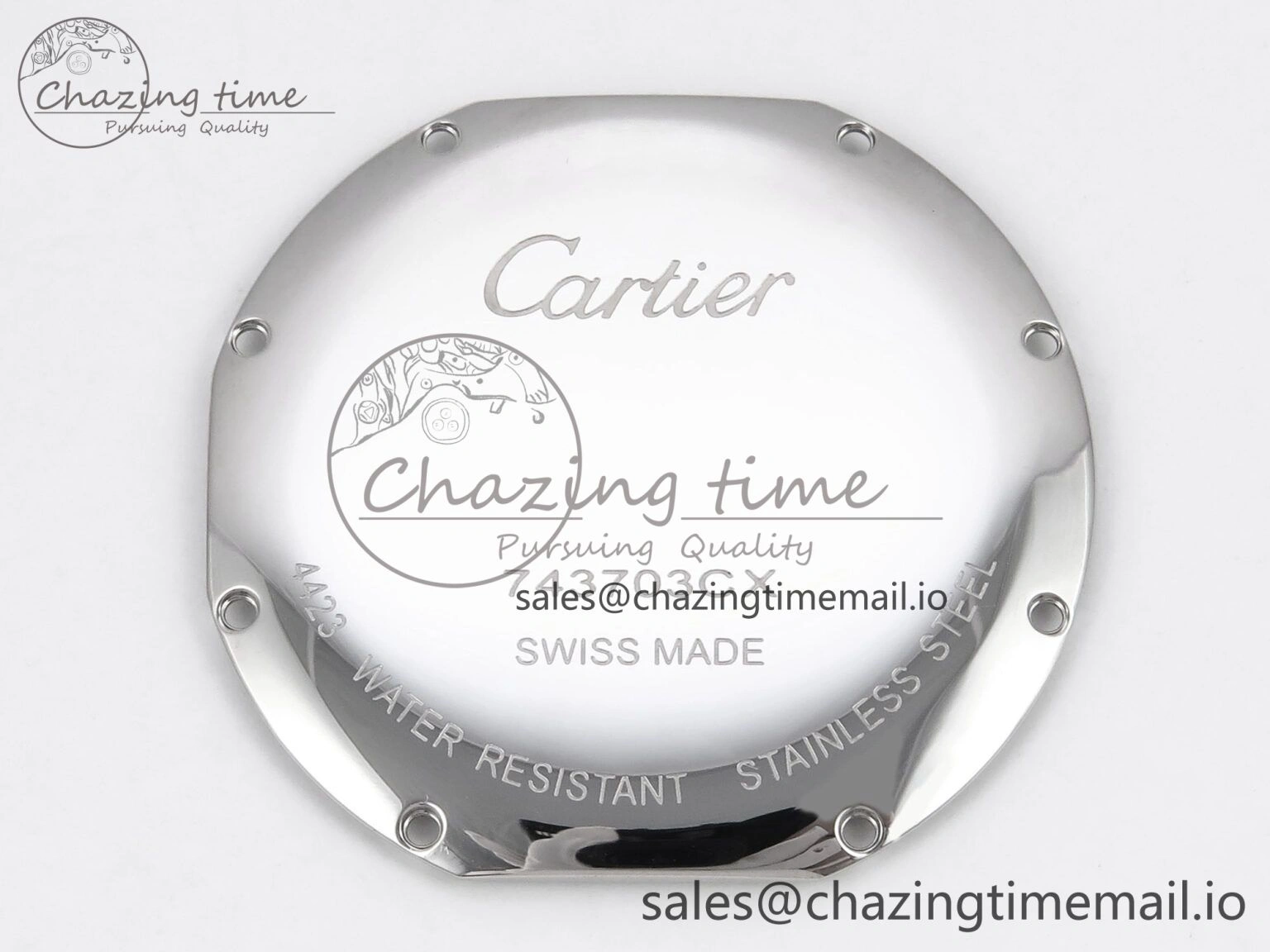 Ronde Must De Cartier 36mm DRF 1:1 Best Edition Sandblasted Silver-Plated White Dial on Black Leather Strap Ronda Quartz