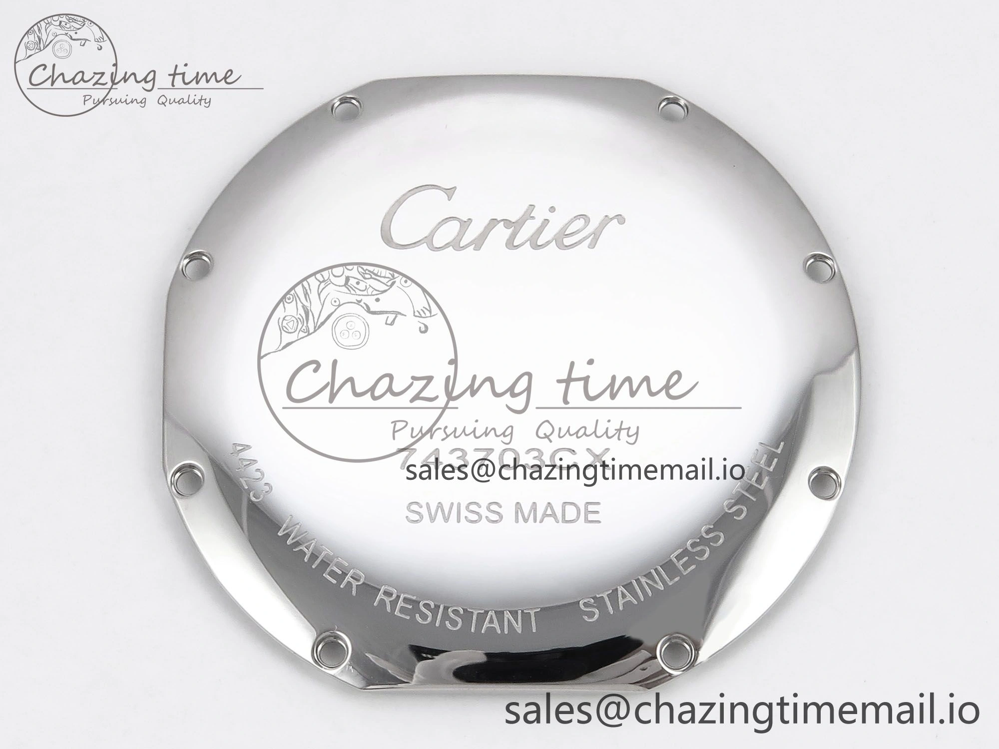 Ronde Must De Cartier 36mm DRF 1:1 Best Edition Sandblasted Silver-Plated White Dial on Black Leather Strap Ronda Quartz