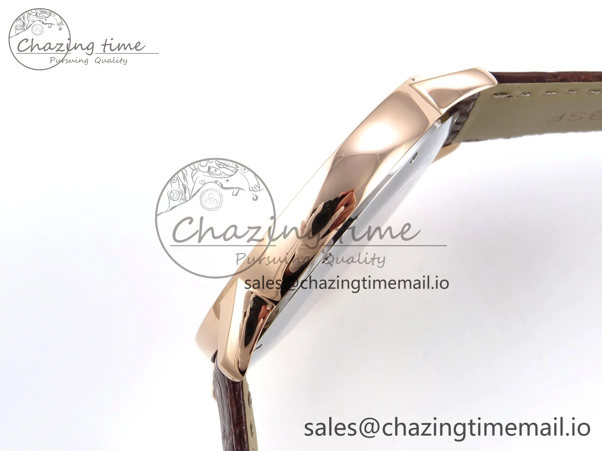 Ronde Solo 42mm RG AF 1:1 Best Edition White Dial Diamonds Bezel on Brown Black Strap MIYOTA 9015
