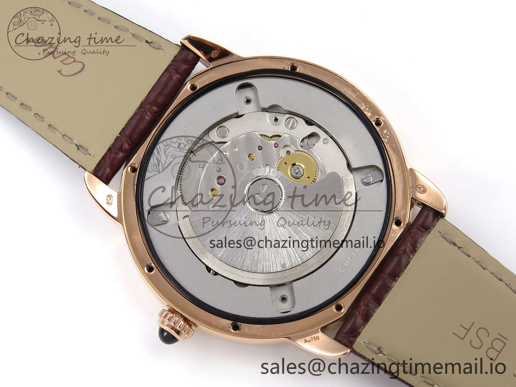 Ronde Solo 42mm RG AF 1:1 Best Edition White Dial Diamonds Bezel on Brown Black Strap MIYOTA 9015