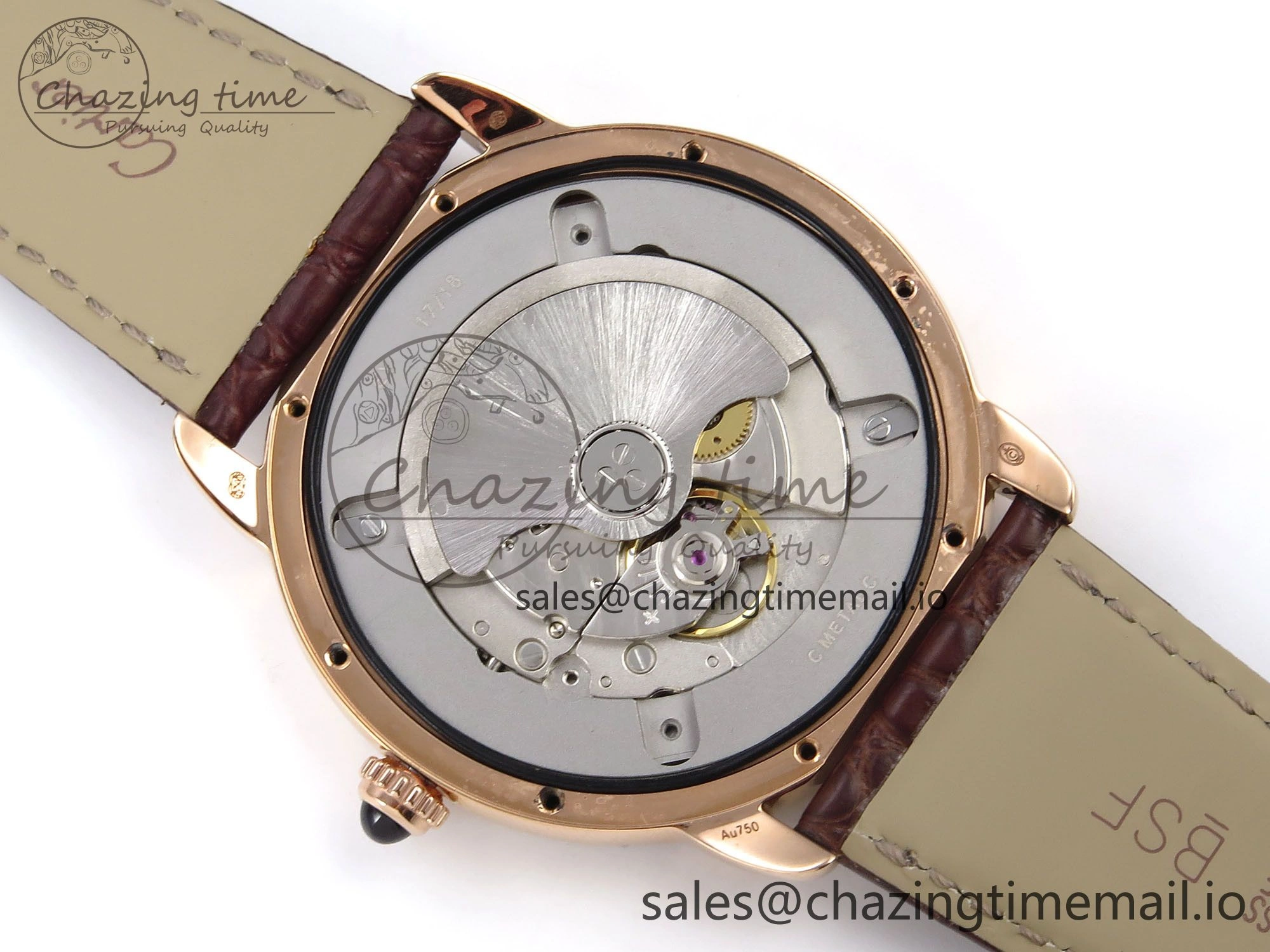 Ronde Solo 42mm RG AF 1:1 Best Edition White Dial Diamonds Bezel on Brown Black Strap MIYOTA 9015