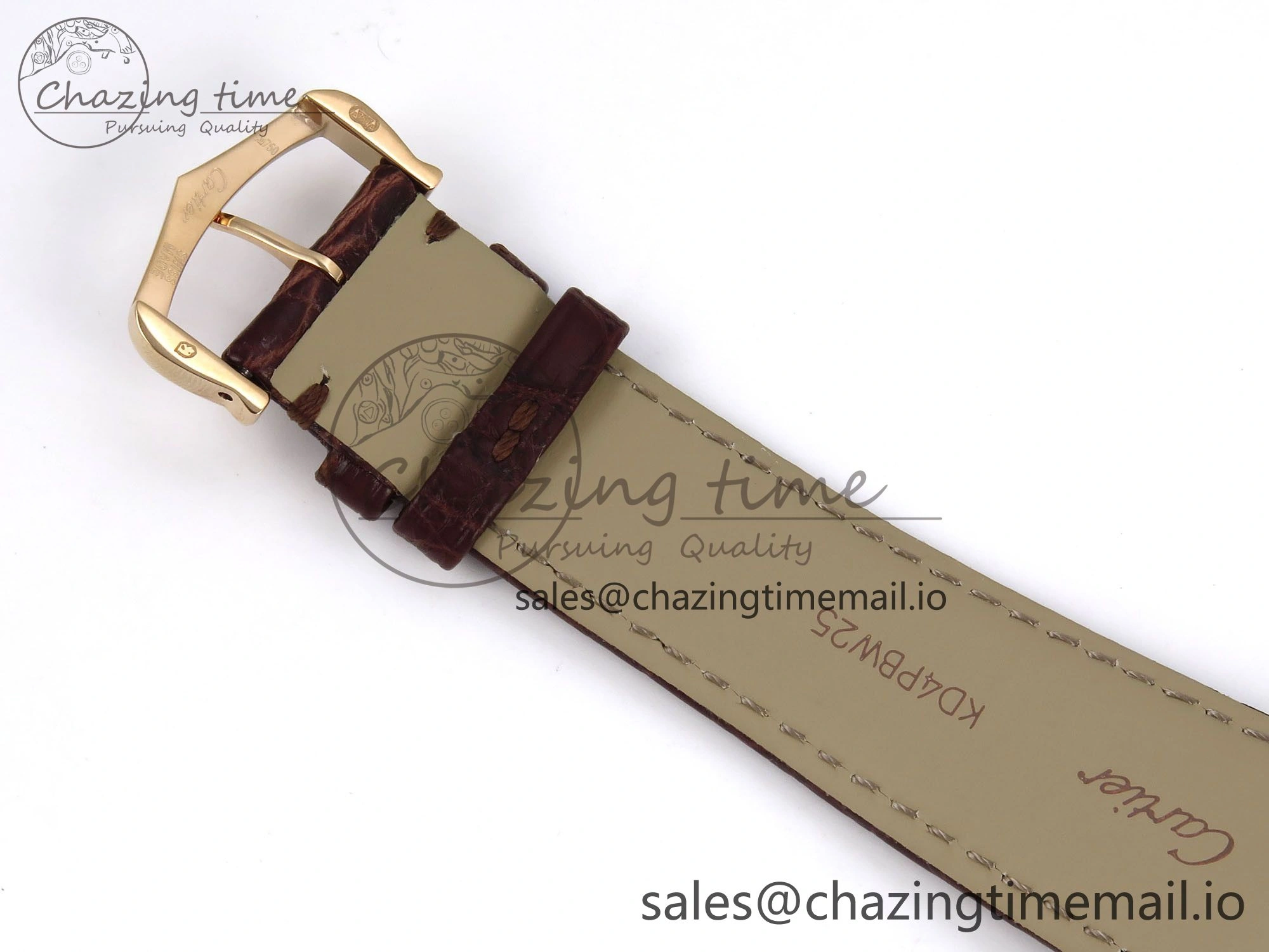 Ronde Solo 42mm RG AF 1:1 Best Edition White Dial Diamonds Bezel on Brown Black Strap MIYOTA 9015