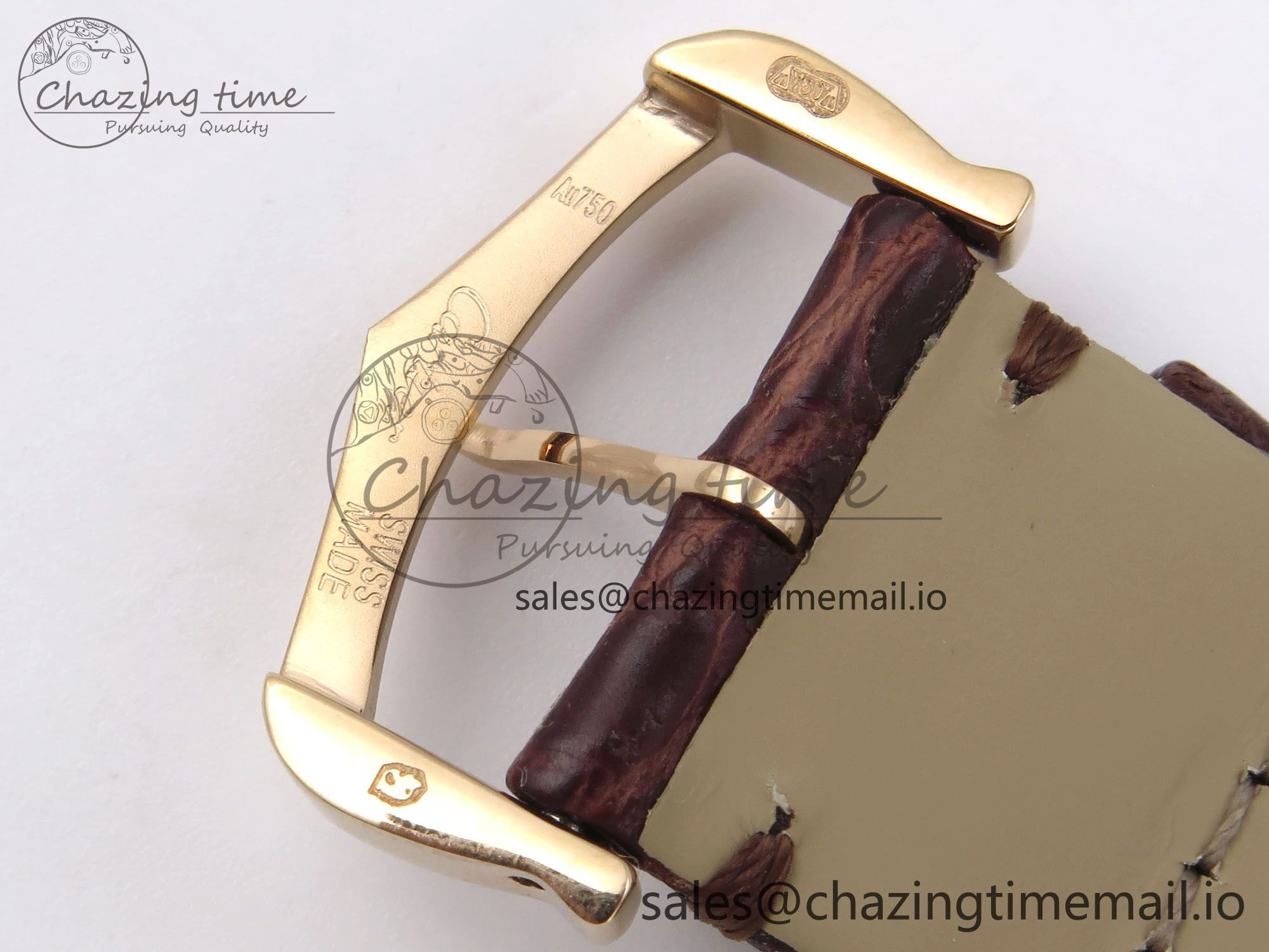 Ronde Solo 42mm RG AF 1:1 Best Edition White Dial Diamonds Bezel on Brown Black Strap MIYOTA 9015