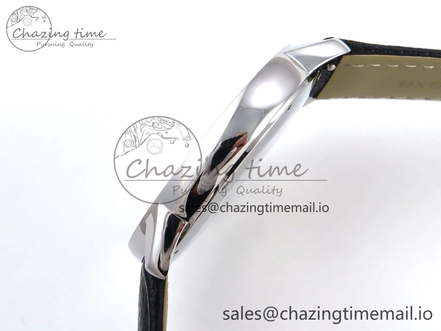 Ronde Solo 42mm SS AF 1:1 Best Edition White Dial Diamonds Bezel on Black Black Strap MIYOTA 9015