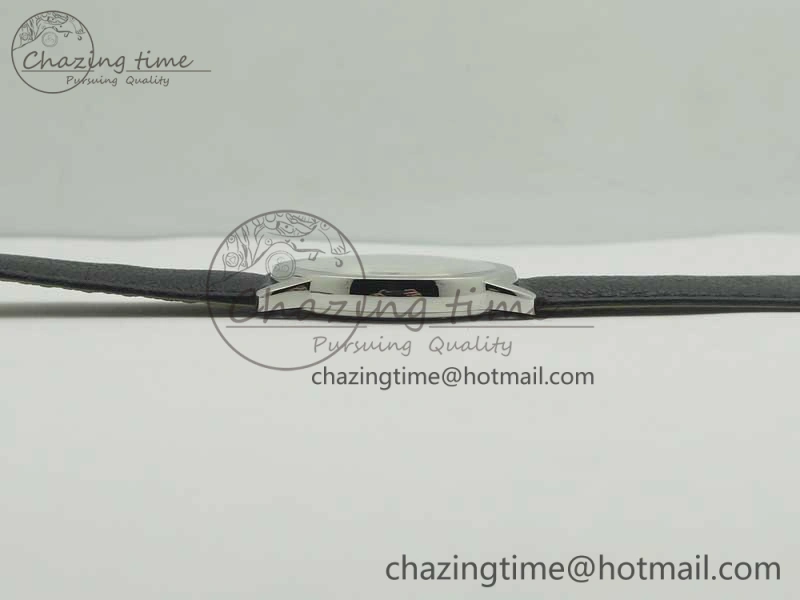 Ronde Solo De Cartier 36mm SS K11 Maker White Dial on Black Crocodile Strap Ronda Quartz