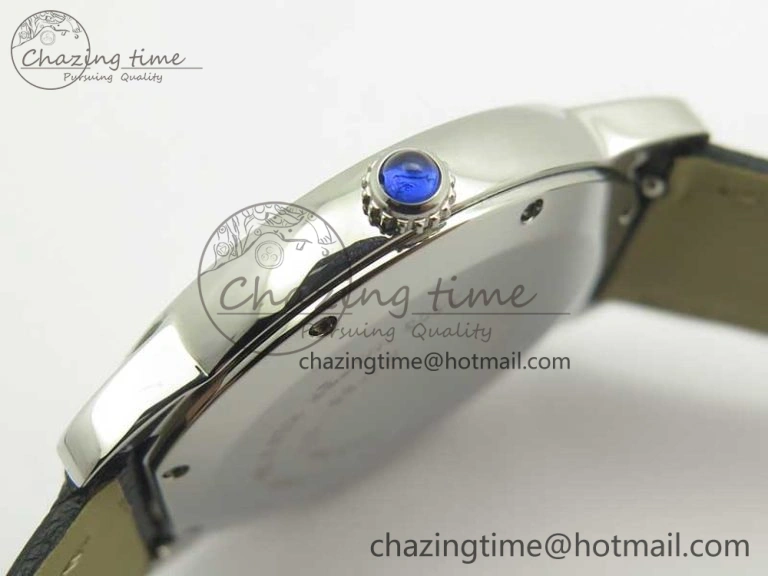 Ronde Solo De Cartier 36mm SS K11 Maker White Dial on Black Crocodile Strap Ronda Quartz
