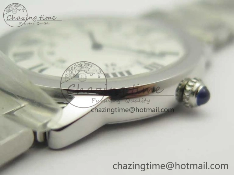 Ronde Solo De Cartier 36mm SS K11 Maker White Dial on SS Bracelet Ronda Quartz