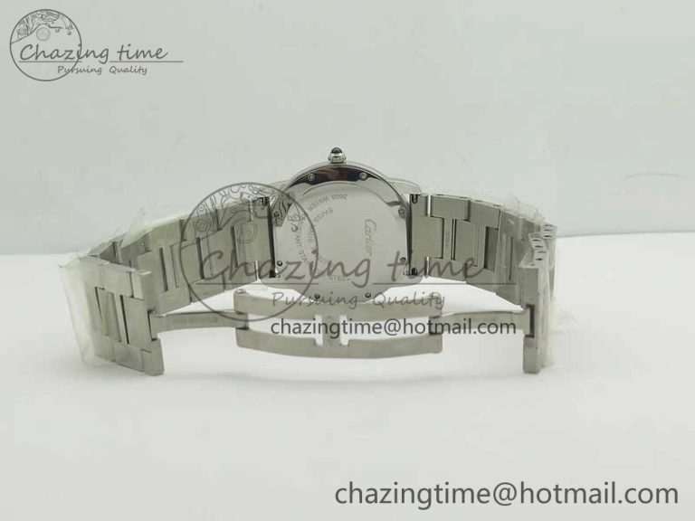 Ronde Solo De Cartier 36mm SS K11 Maker White Dial on SS Bracelet Ronda Quartz