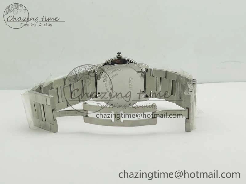 Ronde Solo De Cartier 36mm SS K11 Maker White Dial on SS Bracelet Ronda Quartz