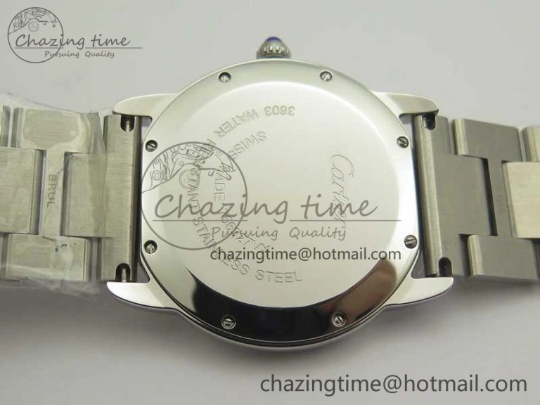 Ronde Solo De Cartier 36mm SS K11 Maker White Dial on SS Bracelet Ronda Quartz
