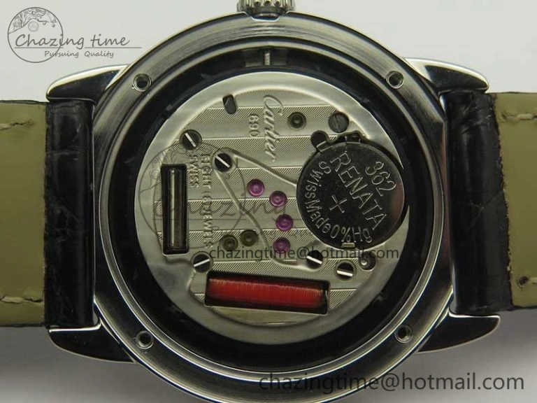 Ronde Solo de Cartier 29.5mm K11 1:1 Best Edition White Dial on Black Croco Leather Strap Ronda Quartz