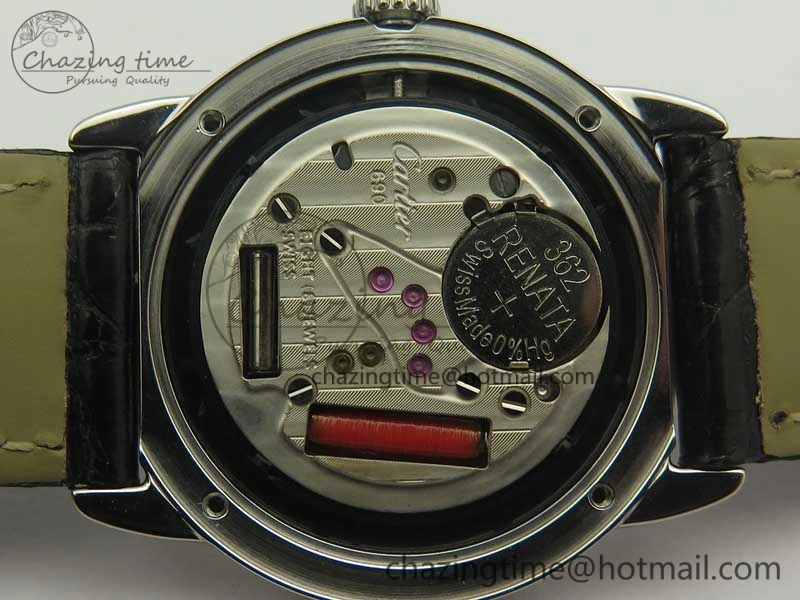 Ronde Solo de Cartier 29.5mm K11 1:1 Best Edition White Dial on Black Croco Leather Strap Ronda Quartz